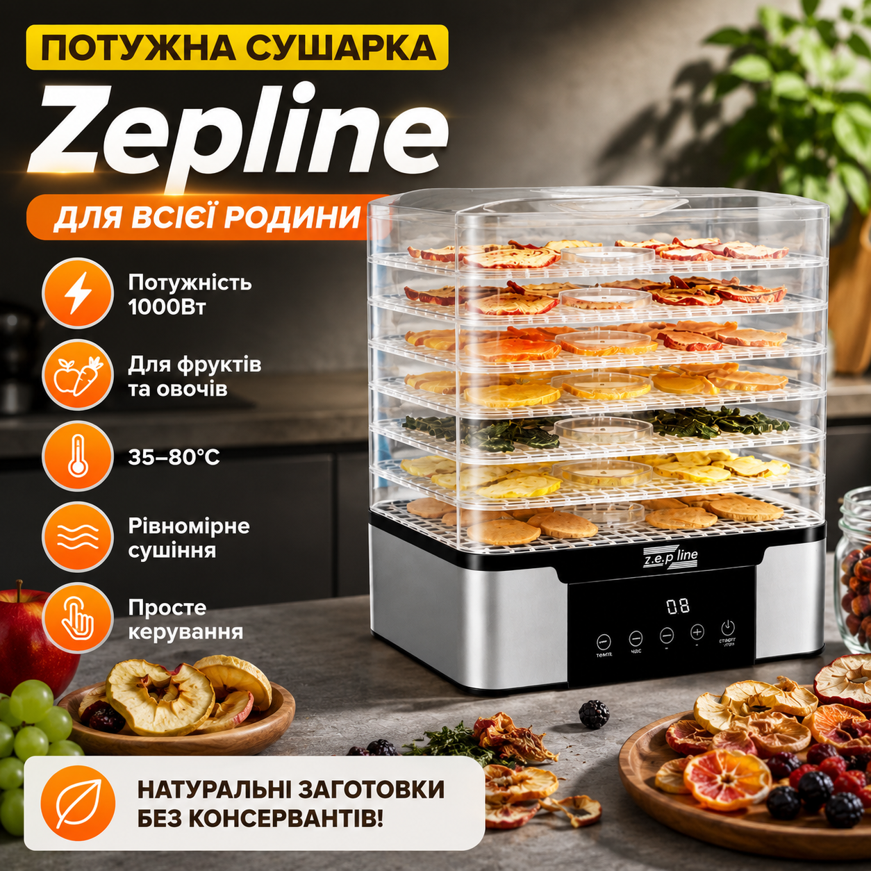 Сушарка для продуктів — зберігайте смак літа цілий рік